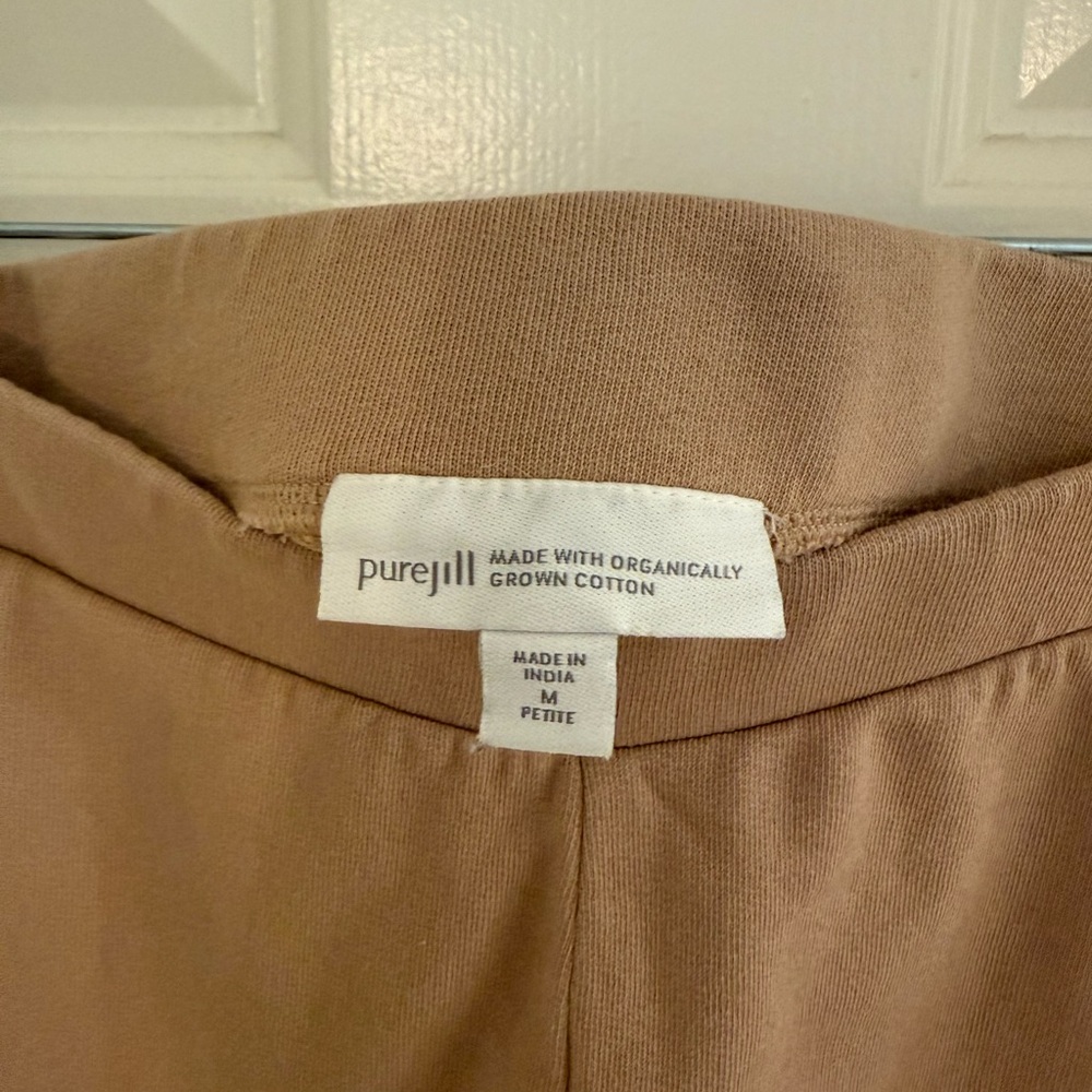 J.Jill Wide Leg Cropped Ankle Tan/camel Organic Cotton Womens Size M petite - Picture 10 of 12